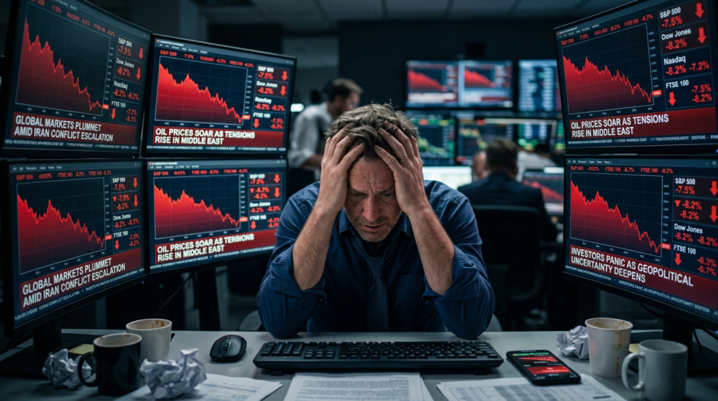 Stock market volatility chart during US Iran geopolitical crisis 2026